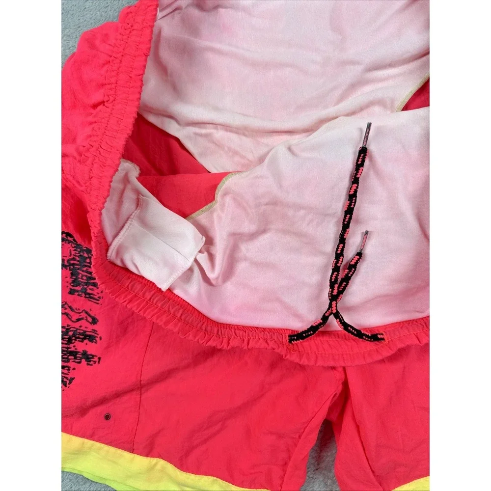 Vintage Surf Gear Men's Neon‎ Colorblock Swim Trunks Pink/Yellow Size 36/38